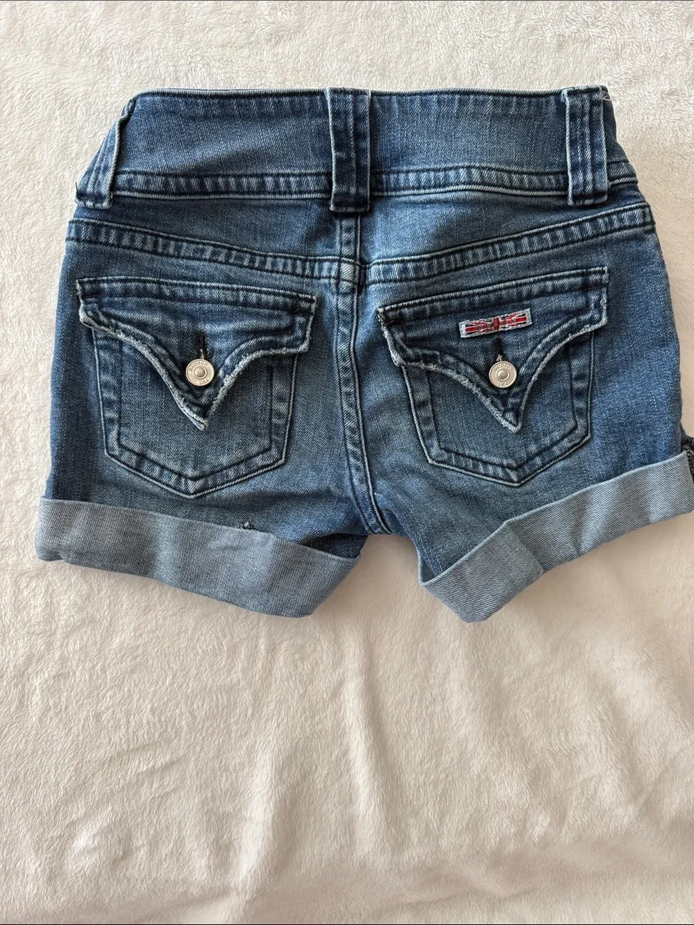 Hudson Jeans Rolled Cuff Stretch Denim Shorts - Blue size 24